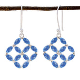 Min-seo Blue Gemstone Dangle Earrings for Every Occasion Blue Topaz Blue Dangle